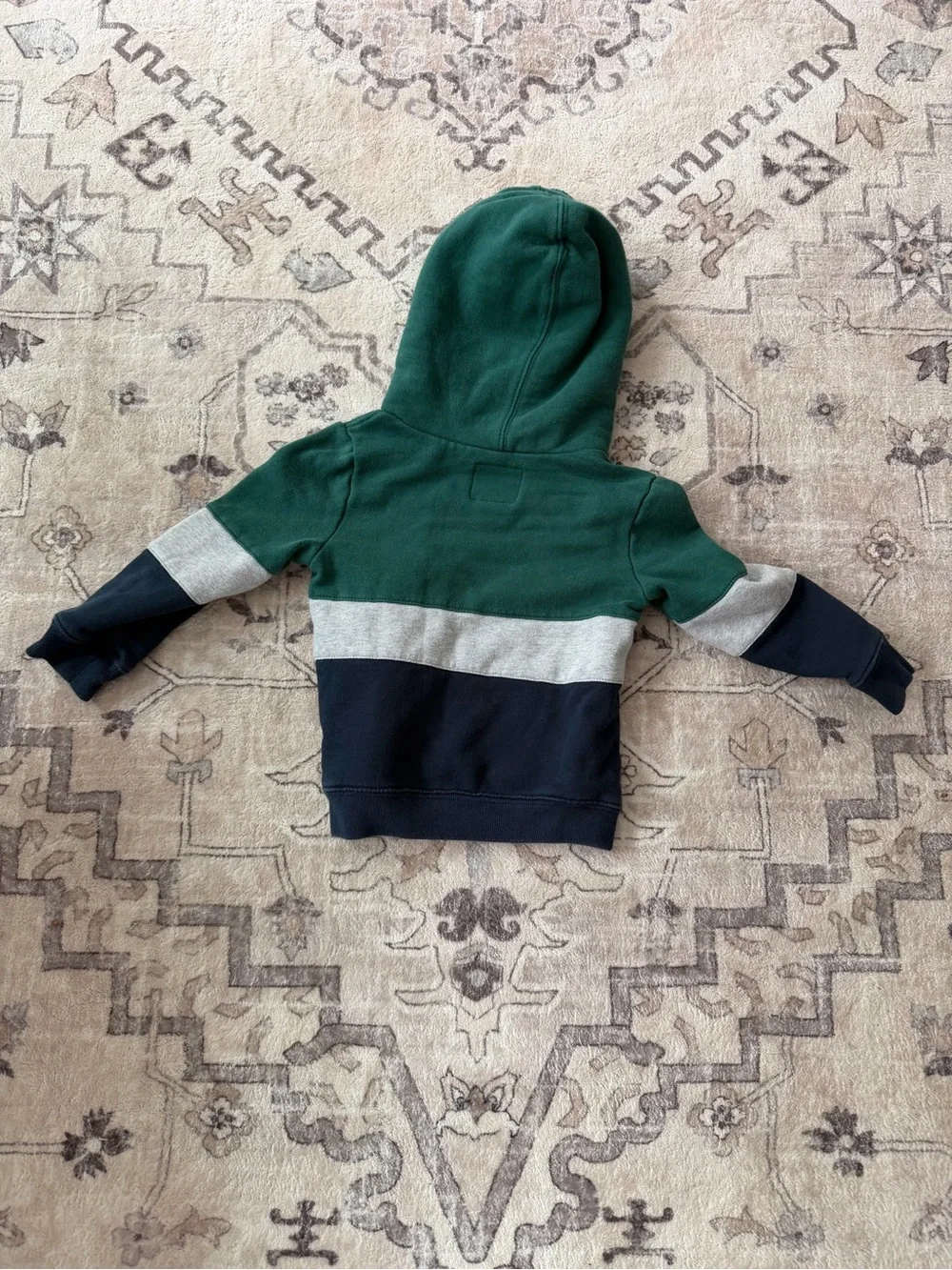 OshKosh B'gosh Green, Navy & Gray Hooded Colorblock Sweatshirt